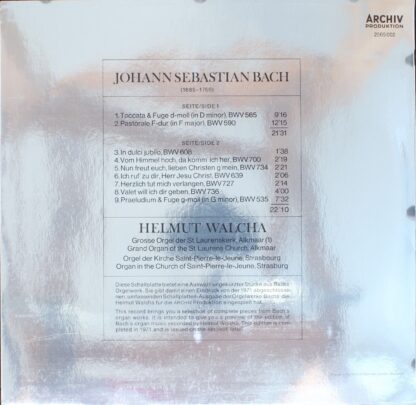 Archiv Produktion 2565 002 - Johann Sebastian Bach, Helmut Walch - Image 2