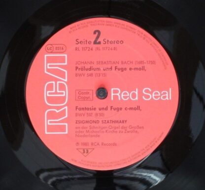 RCA RL 11724 - Johann Sebastian Bach, Zsigmond Szathmáry - Orgel - Image 4