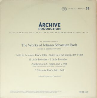 Archiv Produktion 198 178 - Johann Sebastian Bach - Suite In A-M