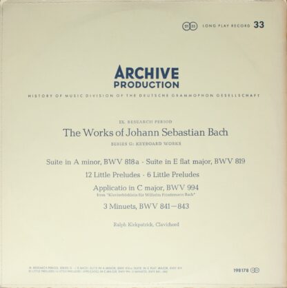 Archiv Produktion 198 178 - Johann Sebastian Bach - Suite In A-M