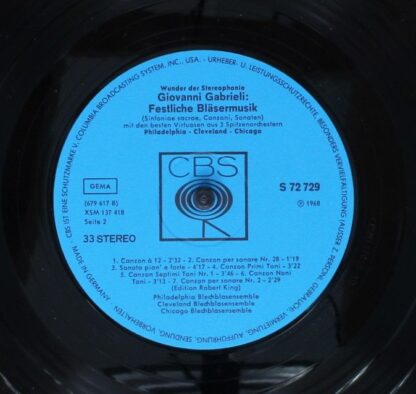CBS S 72729 - Giovanni Gabrieli, Philadelphia Brass Ensemble, Cl - Image 4