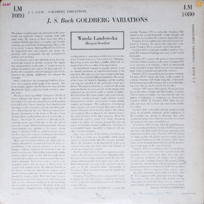 RCA Victor Red Seal LM 1080 - Johann Sebastian Bach, Wanda Lando - Image 2