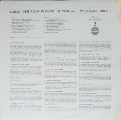 Amadeo AVRS 5013 - Carlo Gesualdo - Madrigali A Cinque Voci Dell - Image 2