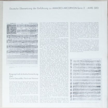 Amadeo AVRS 5013 - Carlo Gesualdo - Madrigali A Cinque Voci Dell - Image 4