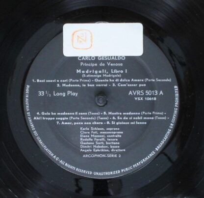 Amadeo AVRS 5013 - Carlo Gesualdo - Madrigali A Cinque Voci Dell - Image 5