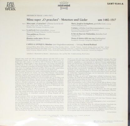 Telefunken SAWT 9544-A - Heinrich Isaac - Missa Super "O Praecla - Image 2