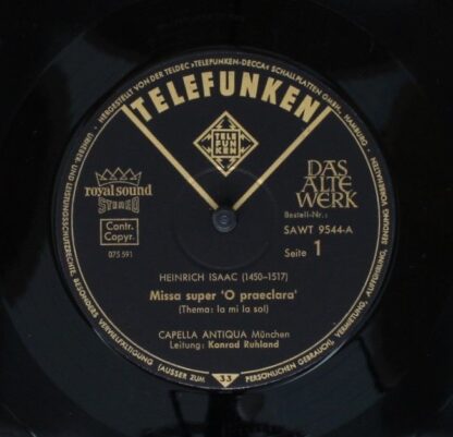 Telefunken SAWT 9544-A - Heinrich Isaac - Missa Super "O Praecla - Image 5