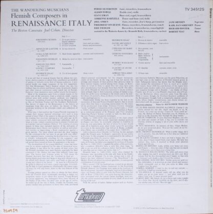 Turnabout TV 34512S - Boston Camerata, Joel Cohen (3) - Flemish - Image 2