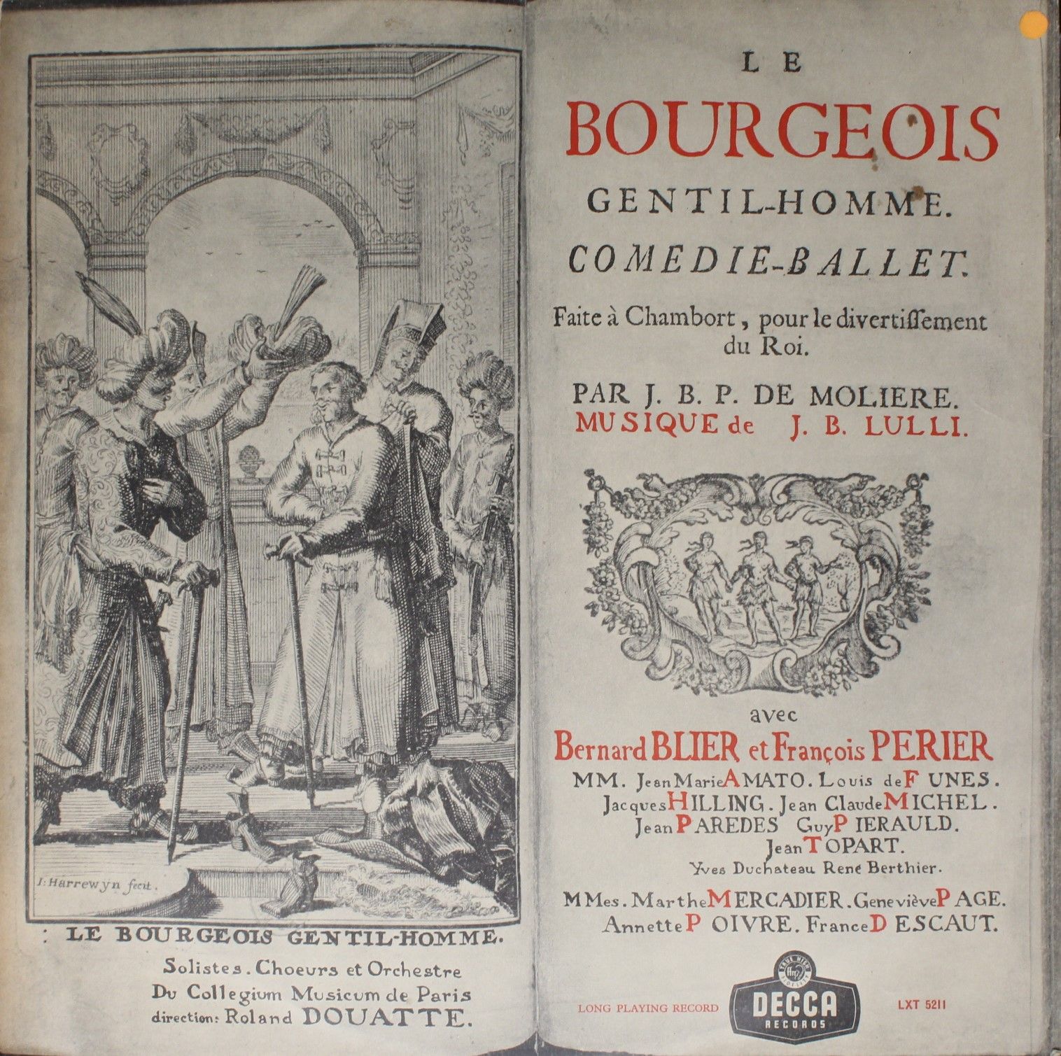 DECCA LXT 5211-3 - Molière, Jean-Baptiste Lully - Le Bourgeois G