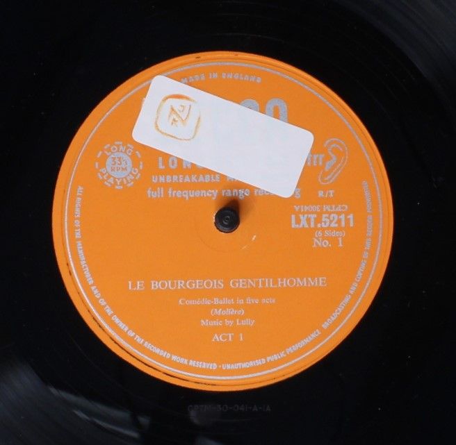 DECCA LXT 5211-3 - Molière, Jean-Baptiste Lully - Le Bourgeois G - Image 3