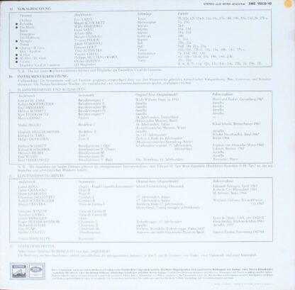 Electrola SME 95 038/40 S - Claudio Monteverdi, Eric Tappy, Ense - Image 2