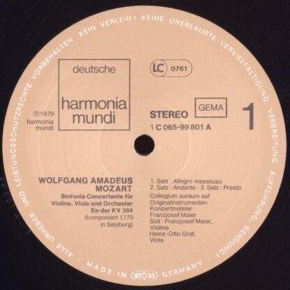 Harmonia Mundi 1C 065-99801 - Wolfgang Amadeus Mozart, Collegium - Image 3