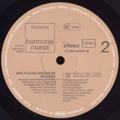 Harmonia Mundi 1C 065-99801 - Wolfgang Amadeus Mozart, Collegium - Image 4