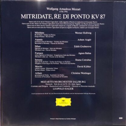 Deutsche Grammophon 2740 180 - Wolfgang Amadeus Mozart, Arleen A - Image 2