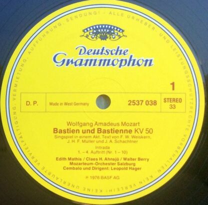 Deutsche Grammophon 2537 038 - Wolfgang Amadeus Mozart, Edith Ma - Image 3