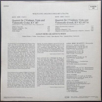Telefunken 6.42039 AW - Wolfgang Amadeus Mozart, Alban Berg Quar - Image 2