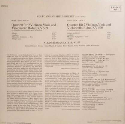 Telefunken 6.42042 - Wolfgang Amadeus Mozart, Alban Berg Quartet - Image 2