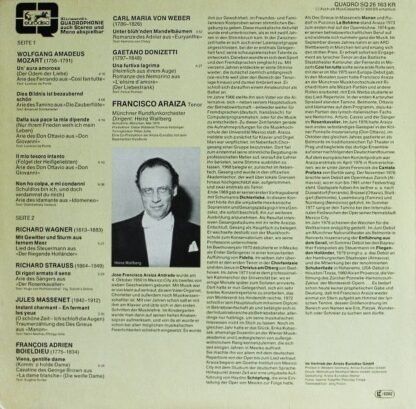Eurodisc SQ 26 163 KR - Francisco Araiza, Münchner Rundfunkorche - Image 2