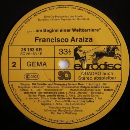 Eurodisc SQ 26 163 KR - Francisco Araiza, Münchner Rundfunkorche - Image 4