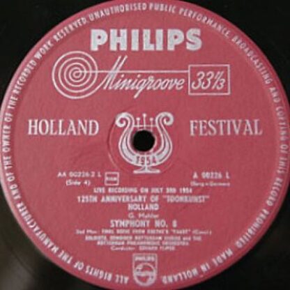 Philips A 00226 L - Gustav Mahler, Philharmonisch Koor Toonkunst - Image 2