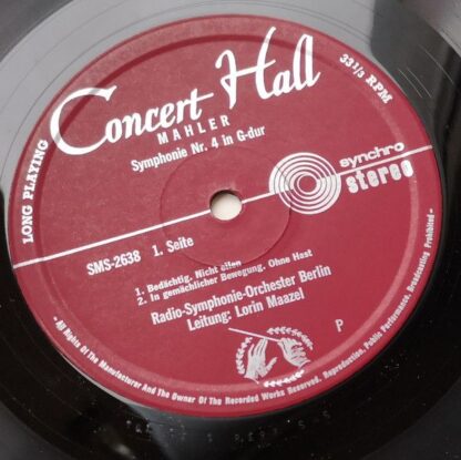 Concert Hall SMS 2638 - Gustav Mahler, Lorin Maazel, Radio-Symph - Image 3