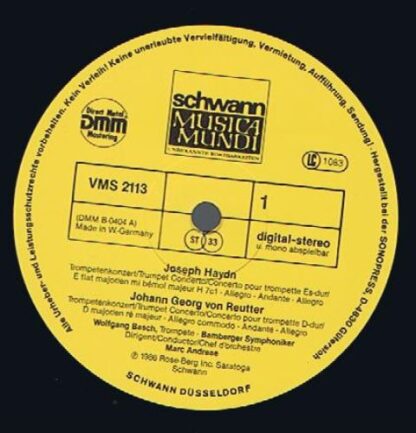 Schwann Musica Mundi VMS 2113 - Georg Reutter, Joseph Haydn, Geo - Image 3