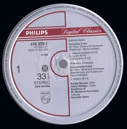 Philips 416 359-1 - Antonio Salieri, Domenico Cimarosa, Carl Sta - Image 3