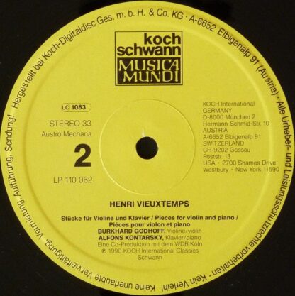 Koch Schwann Musica Mundi LP 110 062 FA - Henri Vieuxtemps, Burk - Image 4