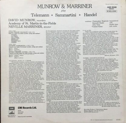 His Master's Voice ASD 3028 - David Munrow, The Academy Of St. M - Image 2