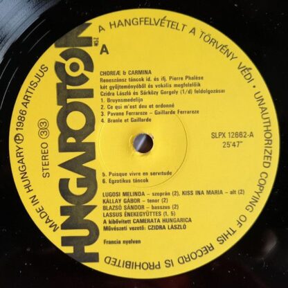 Hungaroton SLPX 12662 - Camerata Hungarica - Choreæ & Carmina - Image 3