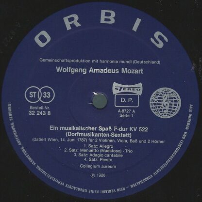 Orbis 32 243 8 - Wolfgang Amadeus Mozart, Collegium Aureum - Der - Image 3