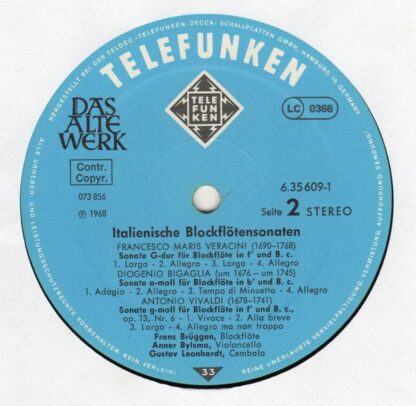 Telefunken 6.35609 DX - Frans Brüggen - Italienische Blockflöten - Image 4