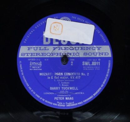 DECCA SWL 8011 - Wolfgang Amadeus Mozart, Barry Tuckwell, London - Image 4