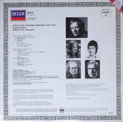 DECCA 6.43005 AZ - Wolfgang Amadeus Mozart, Emma Kirkby, Carolyn - Image 2
