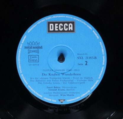 DECCA SXL 21 183-B - Gustav Mahler, Janet Baker, Geraint Evans, - Image 6