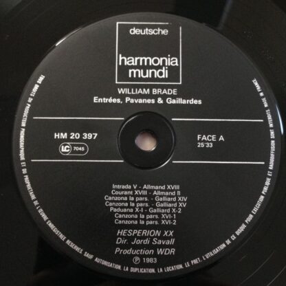 Deutsche Harmonia Mundi DHL 20397.98 - William Brade, Hespèrion - Image 4