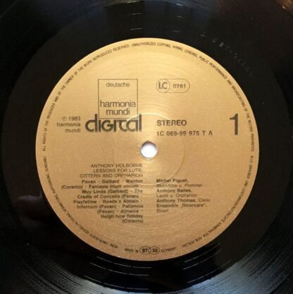 Deutsche Harmonia Mundi 1C 069-99 975 T - Anthony Holborne, Mich - Image 5