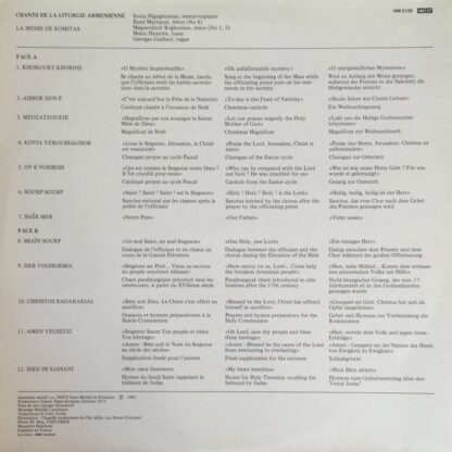 Harmonia Mundi HM 5120 - Choeurs Sipan-Komitas De Paris, Garbis - Image 2
