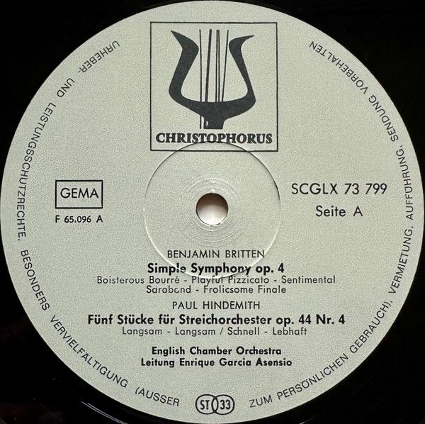 Christophorus SCGLX 73 799 - Benjamin Britten, Paul Hindemith, O - Image 3
