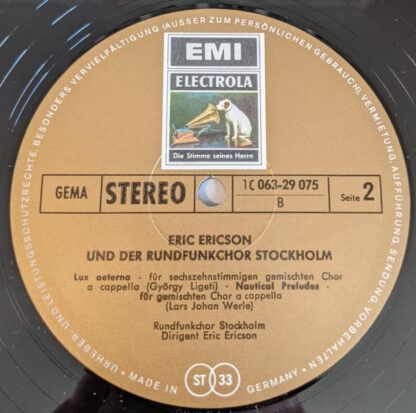 His Master's Voice 1 C 063-29 075 - Eric Ericson, Radiokören, Kr - Image 4
