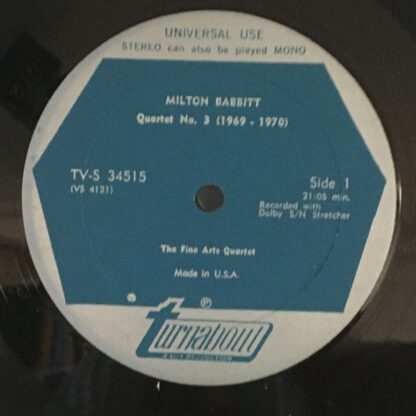Turnabout TV-S 34515 - Milton Babbitt, Charles Wuorinen, The Fin - Image 3