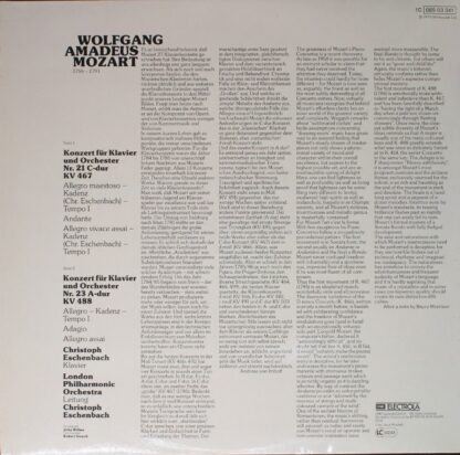 EMI 1C 065-03 341 - Wolfgang Amadeus Mozart, Christoph Eschenbac - Image 2