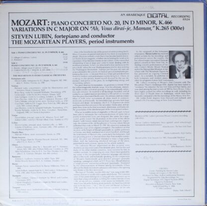 Arabesque Recordings 6524 - Wolfgang Amadeus Mozart, Steven Lubi - Image 2