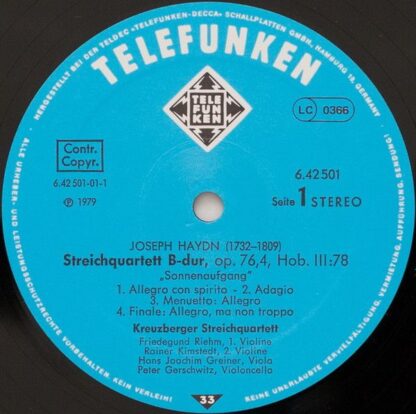 Telefunken 6.42501 AW - Joseph Haydn, Kreuzberger Streichquartet - Image 5