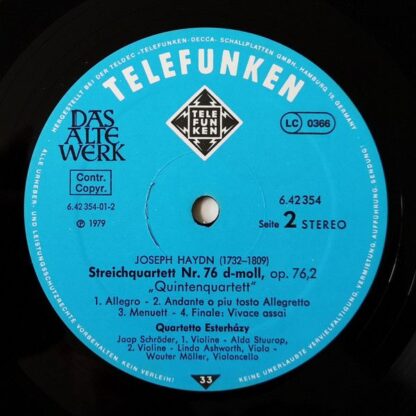 Telefunken 6.42354 AW - Joseph Haydn, Quartetto Esterházy - Stre - Image 6