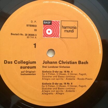 BASF 20 20309-3 - Johann Christian Bach, Collegium Aureum - Drei - Image 5