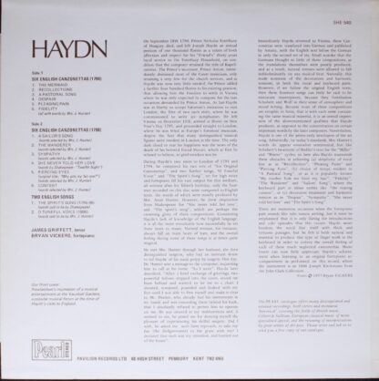 Pearl SHE 540 - Joseph Haydn, James Griffett, Bryan Vickers - Th - Image 2