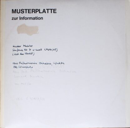 CBS S 72427-28 - Gustav Mahler, Leonard Bernstein, New York Phil