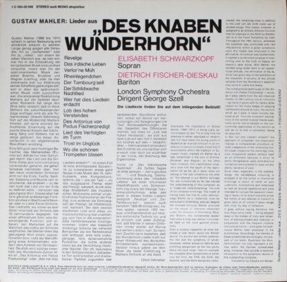 EMI Electrola 1 C 065-00 098 - Gustav Mahler, Elisabeth Schwarzk - Image 2