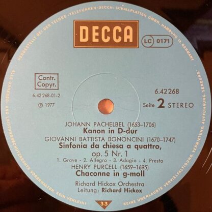 DECCA 6.42268 AS - Tomaso Albinoni, Johann Pachelbel, The Richar - Image 4